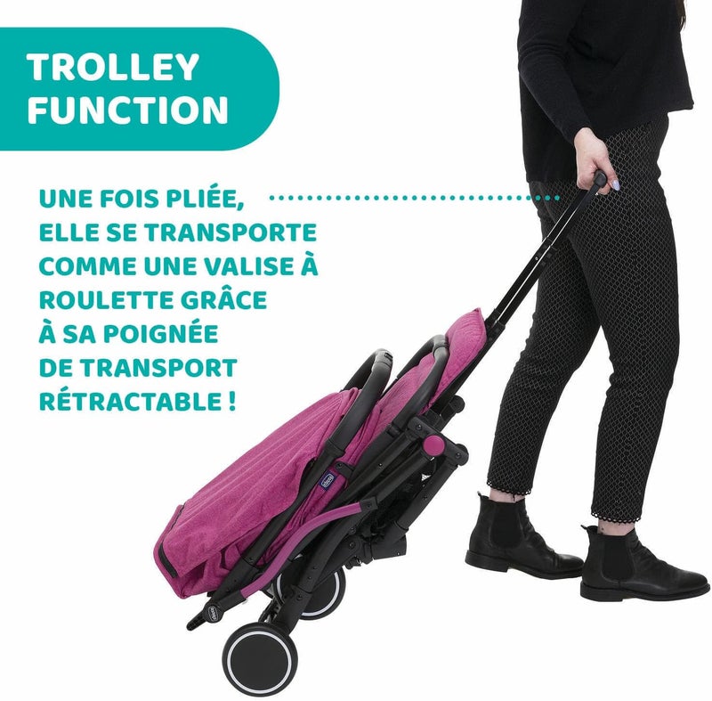 Chicco Trolleyme Stroller 0m-3y, Aurora Pink - Image 2